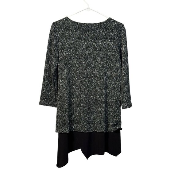 Eva Varro Tunic Shark Bite Hem Size Small USA Made Modern Designer Career‎ City - Picture 2 of 9